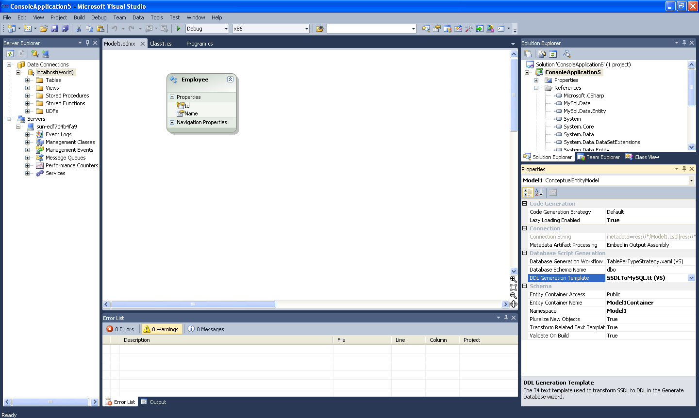 DDL T4 Template Macro - Model
Properties