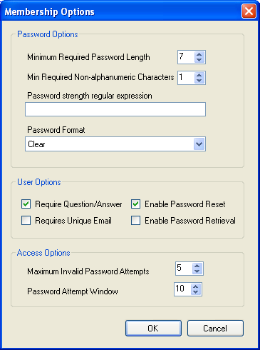 MySQL Website Configuration Tool - Advanced
Options