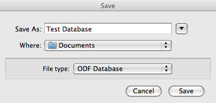 Entering the Database File
 Name
