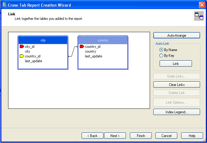 Table links/structure in Crystal
 Reports