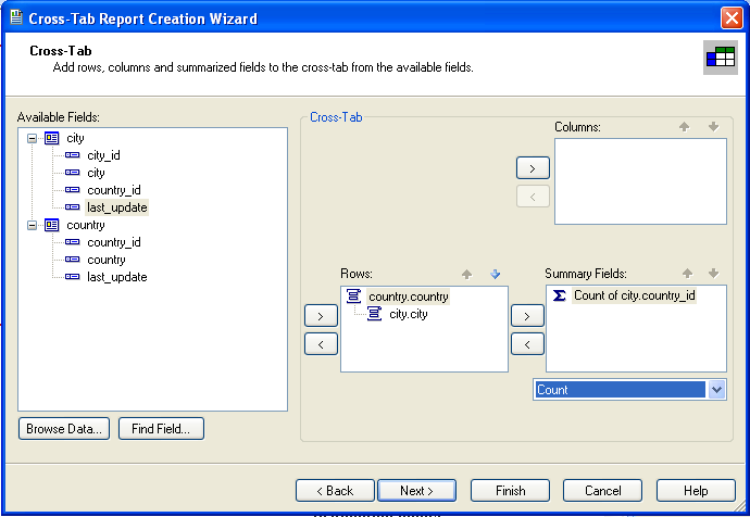 Cross-tab definition in Crystal
 Reports