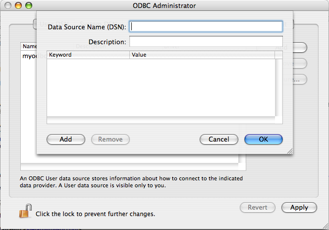 ODBC Administrator Add
 DSN Dialog