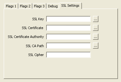 Connector/ODBC 5.1 SSL
 Configuration